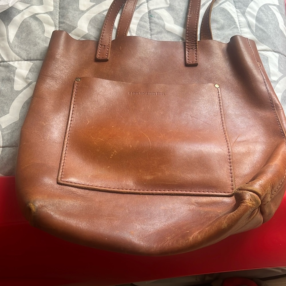 Portland Leather Goods  Leather Crossbody Tote Bag